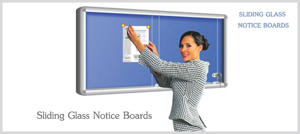Sliding Glass Notice Boards