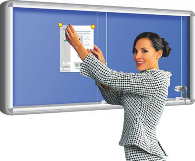 Sliding Glass Notice Board